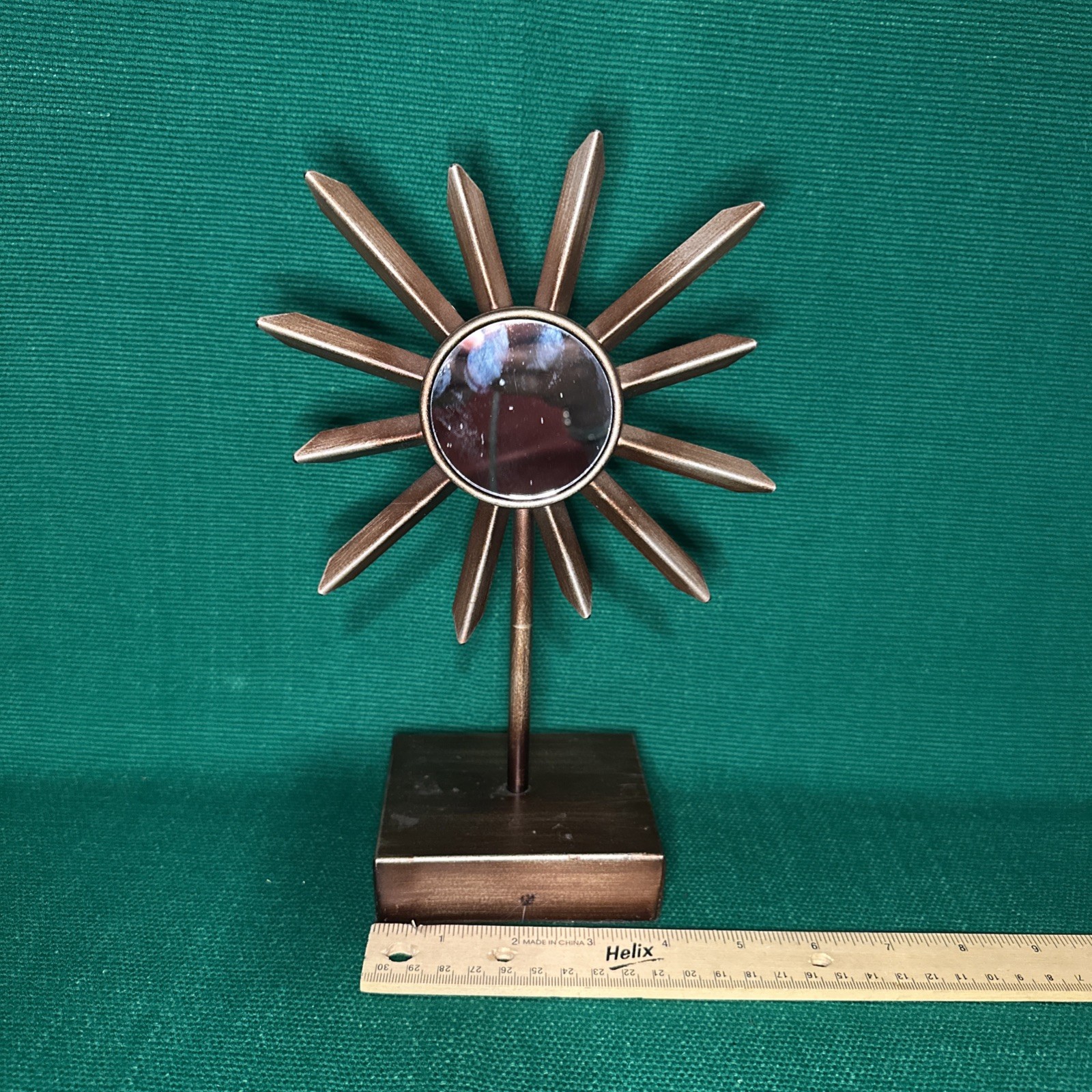 Vintage MCM Retro Metal Table Mirror Atomic Sunburst 6 Vintage MCM Retro Metal Table Mirror Atomic Sunburst 6