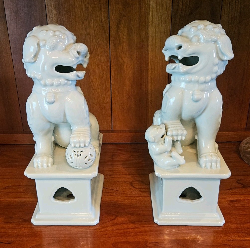 Amazing Set-Foo Lion Dogs-Ethan Allen, 