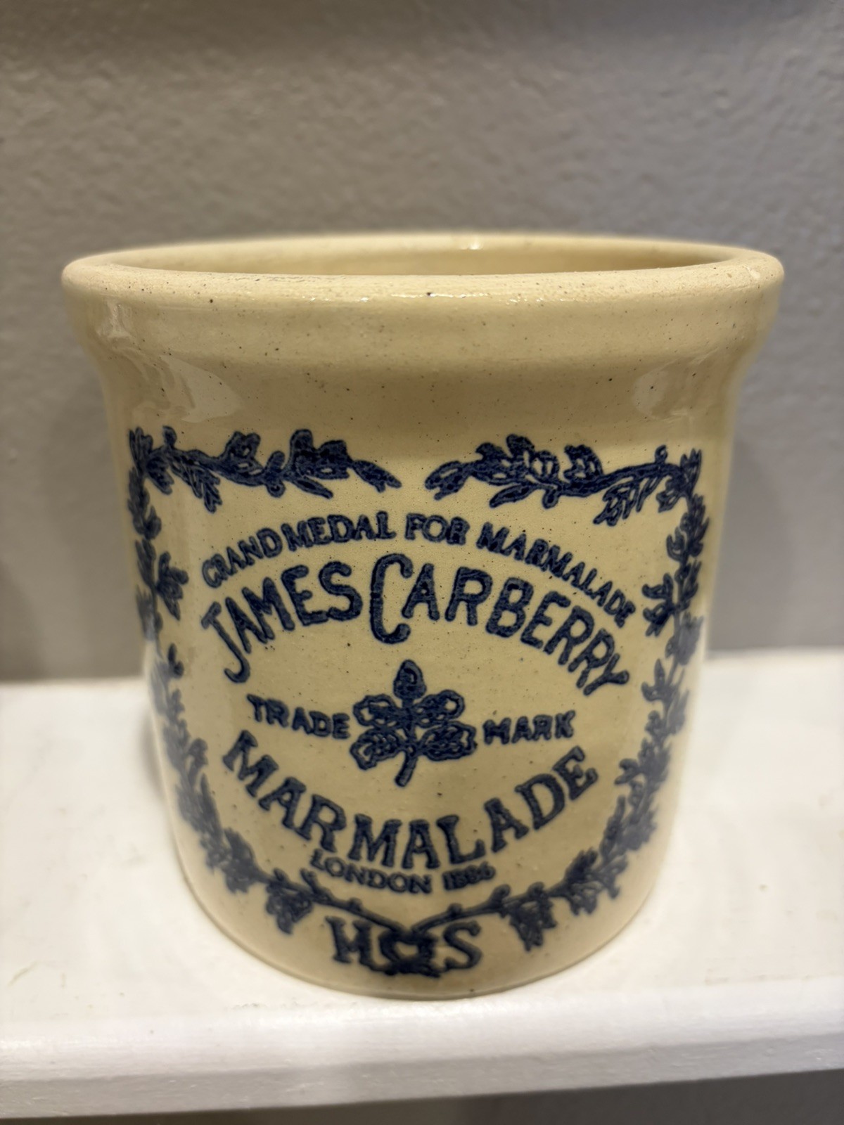 Antique James Carberry Marmalade Stoneware Crock Pottery 1/4 Gallon 5.5” BEAUTY Antique James Carberry Marmalade Stoneware Crock Pottery 1/4 Gallon 5.5” BEAUTY