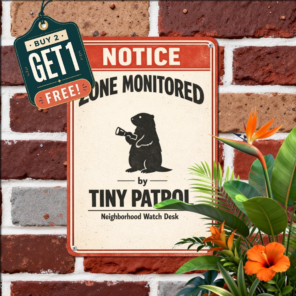Area Patrolled By Guard Animals Novelty Retro Metal Tin Sign Wall Art 8x12