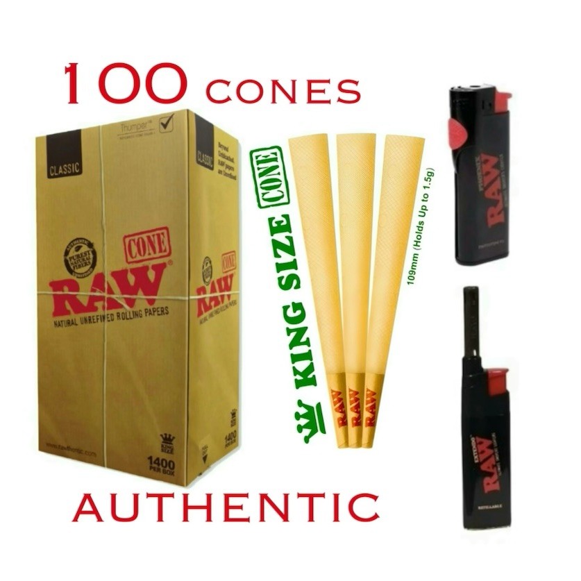 AUTHENTIC raw classic KING size pre rolled cone + RAW PHOENIX extendo LIGHTER AUTHENTIC raw classic KING size pre rolled cone + RAW PHOENIX extendo LIGHTER