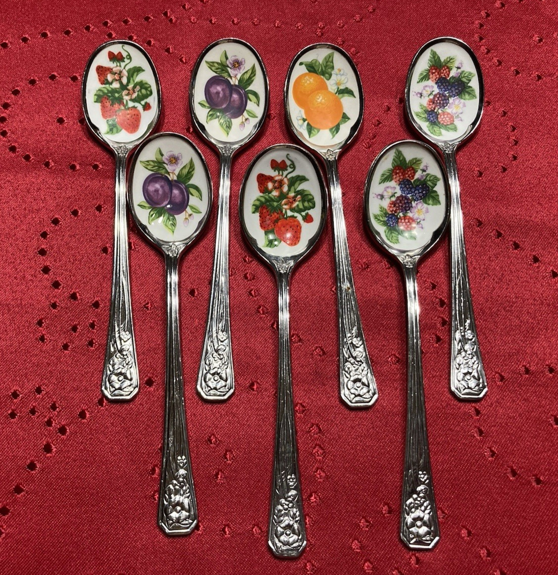 Avon Vintage Stainless Enameled Fruit Spoon  7
