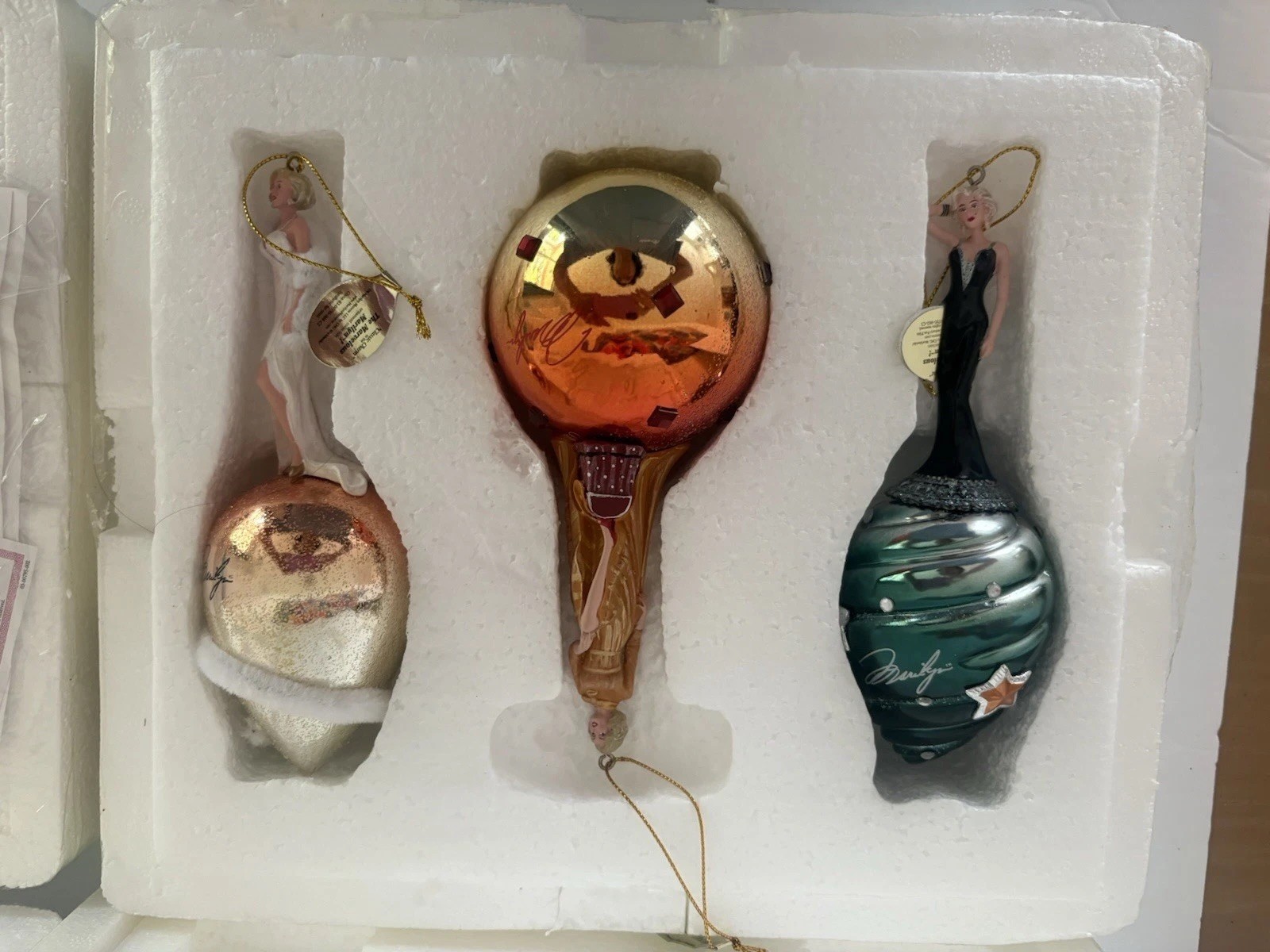 Glamorous Miss Monroe Porcelain Ornaments - Lot Of 5