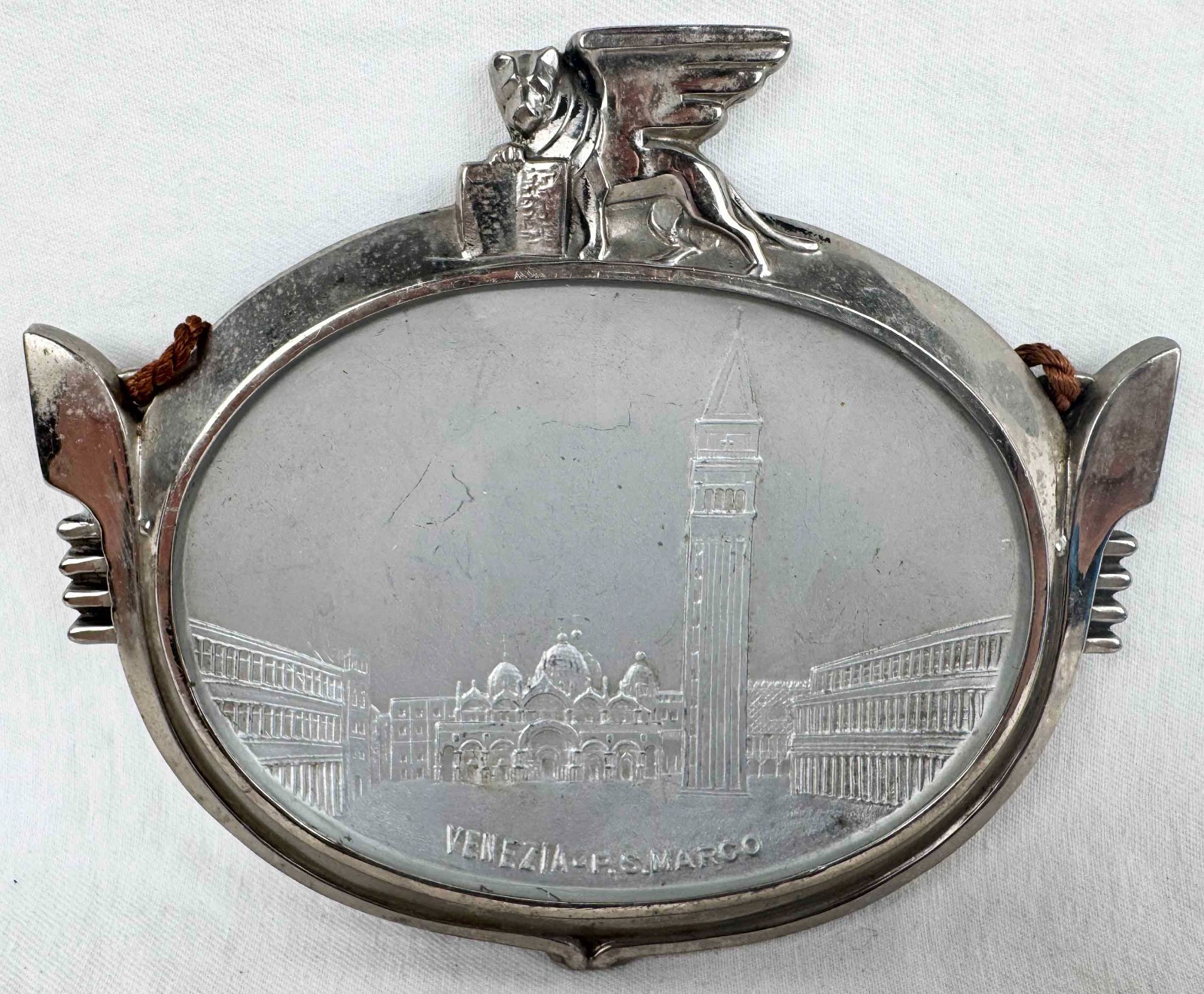 Vintage Venezia Piazza San Marco metal plaque Winged Lion souvenir - Venice Vintage Venezia Piazza San Marco metal plaque Winged Lion souvenir - Venice