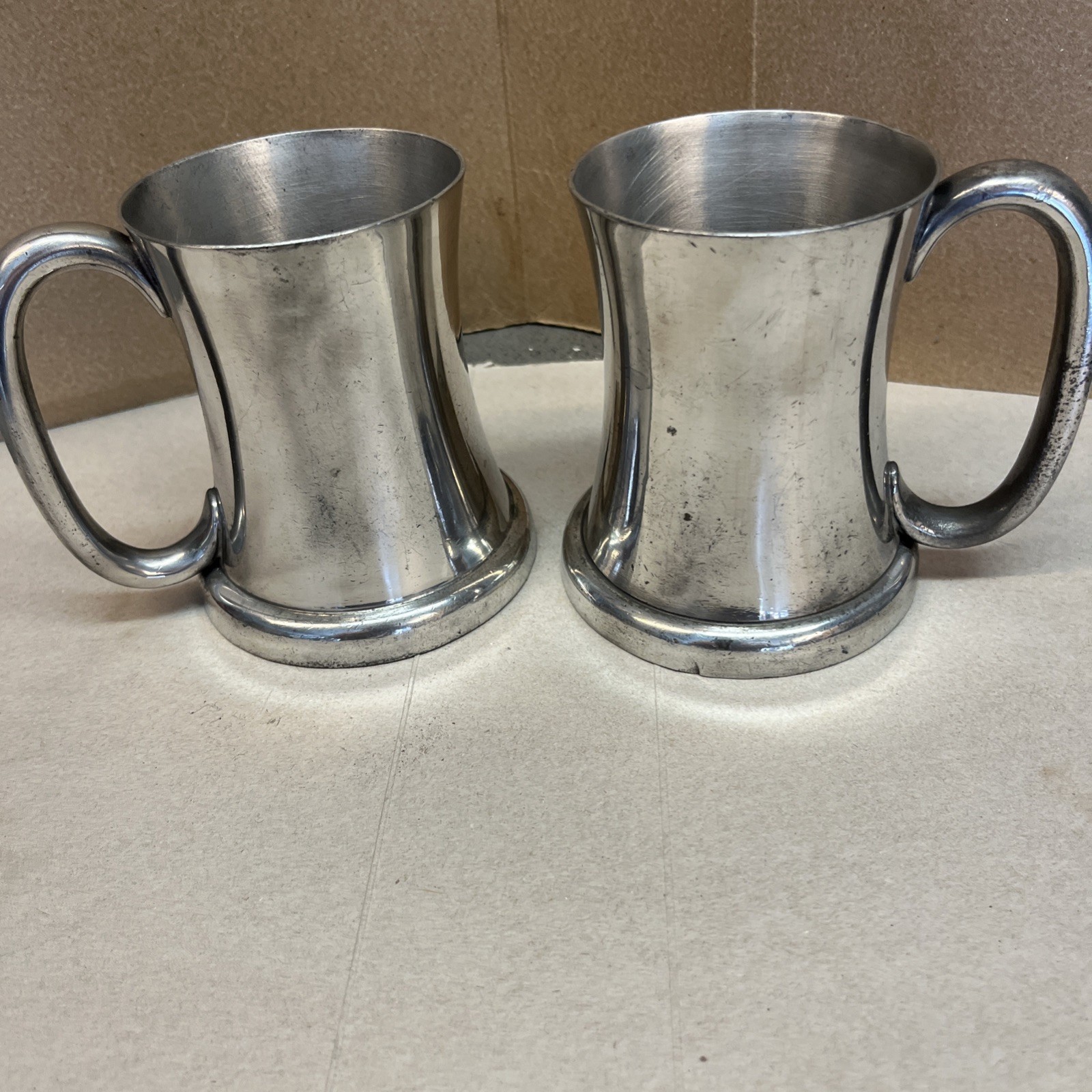 Vintage Abercrombie & Finch Co. Made in England Pewter Mug with Glass Bottom