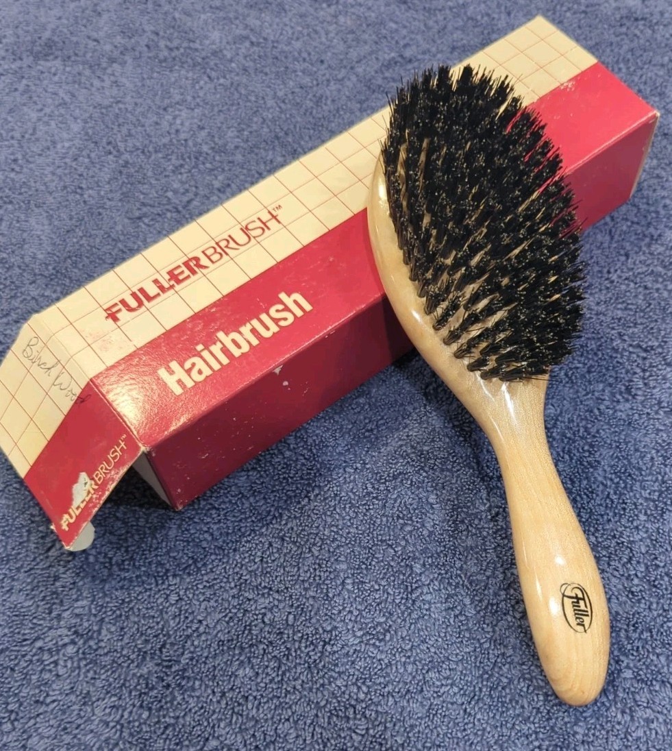 Fuller Hair Brush Wood Handle Genuine Boar Bristle Birch Wood New OpBx No Case