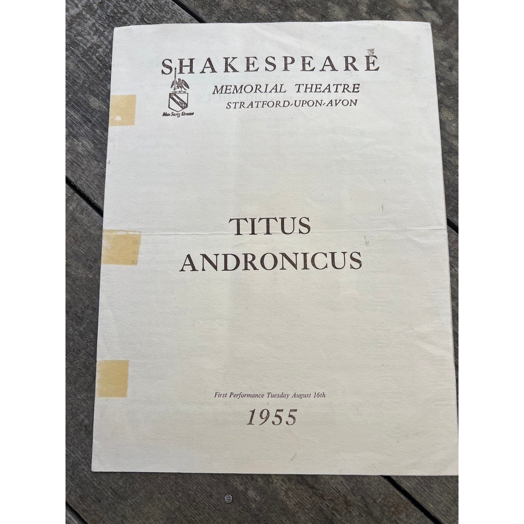 Shakespeare Memorial Theatre Titus Andronicus 1955 Program Vintage Olivier 1950s