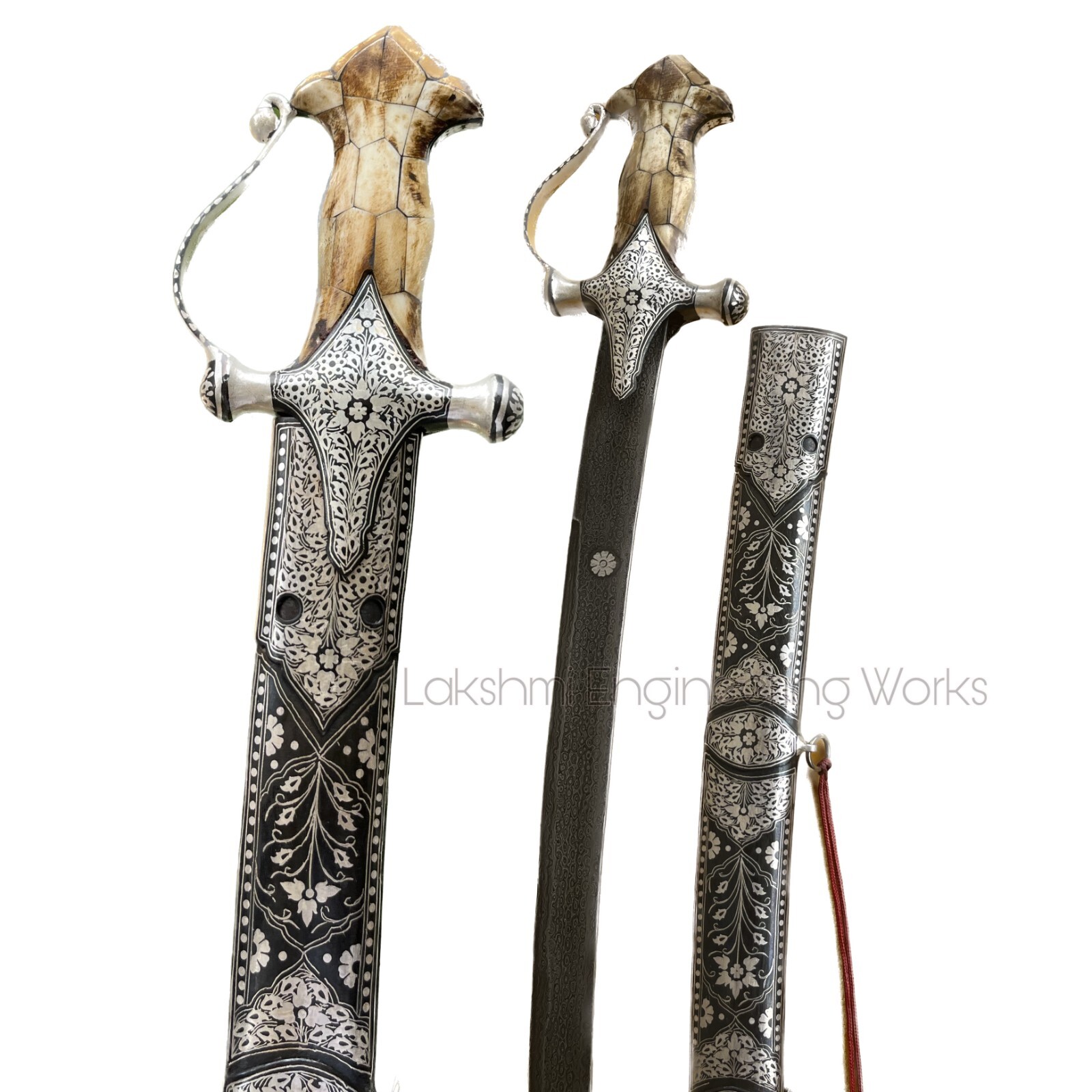 Authentic Jambya Sword I  Damascus Steel Camel Bone Handle with Sheath I Buy now