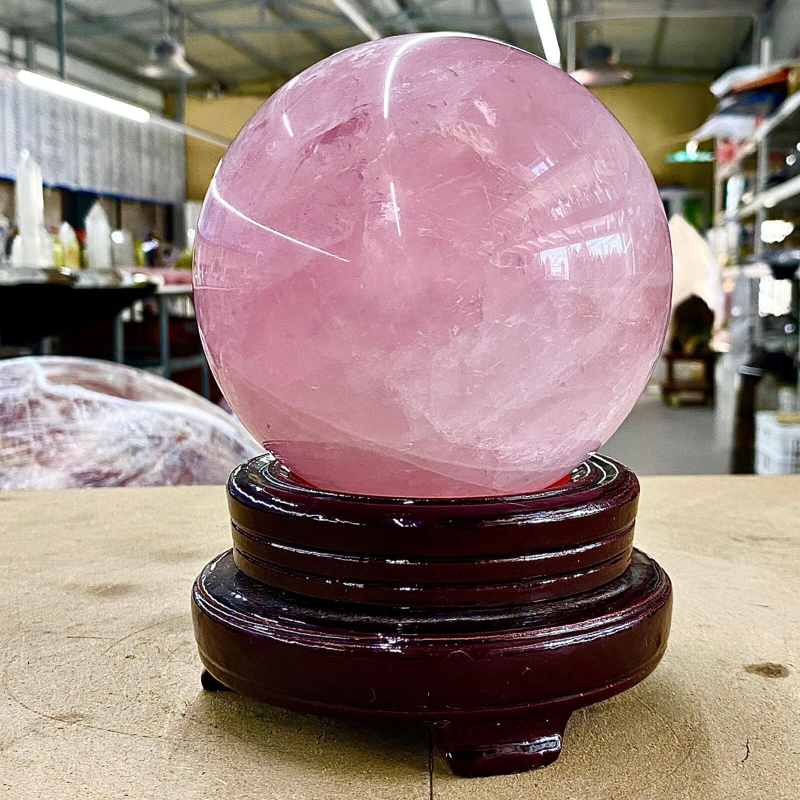 6.58LB Large Natural Pink Rose Quartz Sphere Crystal Ball Reiki Healing