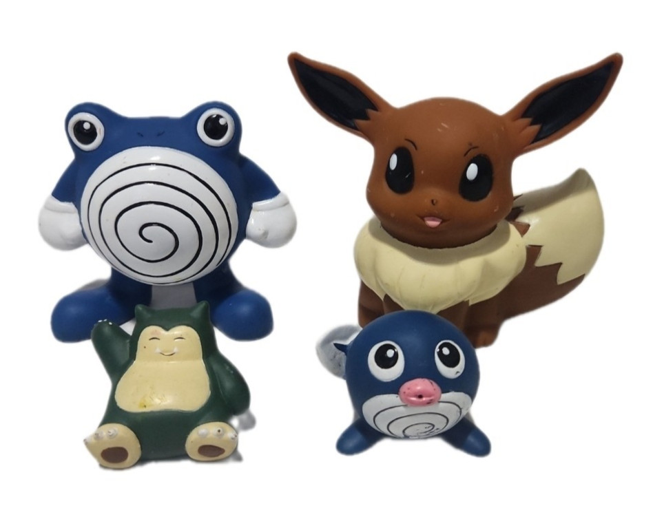 Pokemon Vintage Poliwhirl Poliwag Snorlax Eevee Nintendo Squirter Figure Toy Set