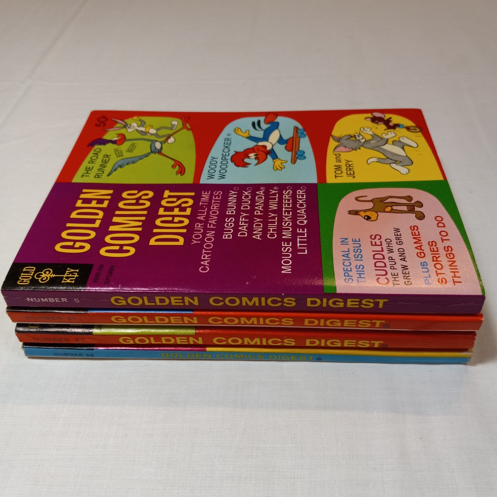 1969-74 Golden Comics Digest Gold Key Lot of 4 Vintage VG+