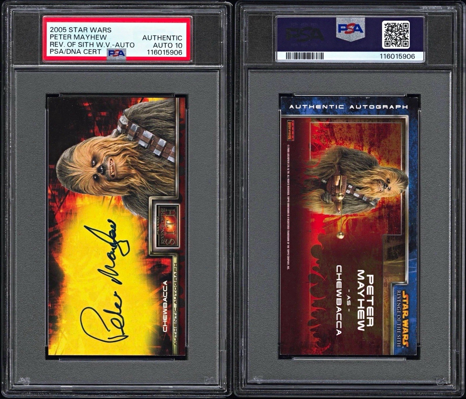 2005 Topps Star Wars ROTS Widevision Peter Mayhew Chewbacca SIGNED PSA AUTO 10 2005 Topps Star Wars ROTS Widevision Peter Mayhew Chewbacca SIGNED PSA AUTO 10
