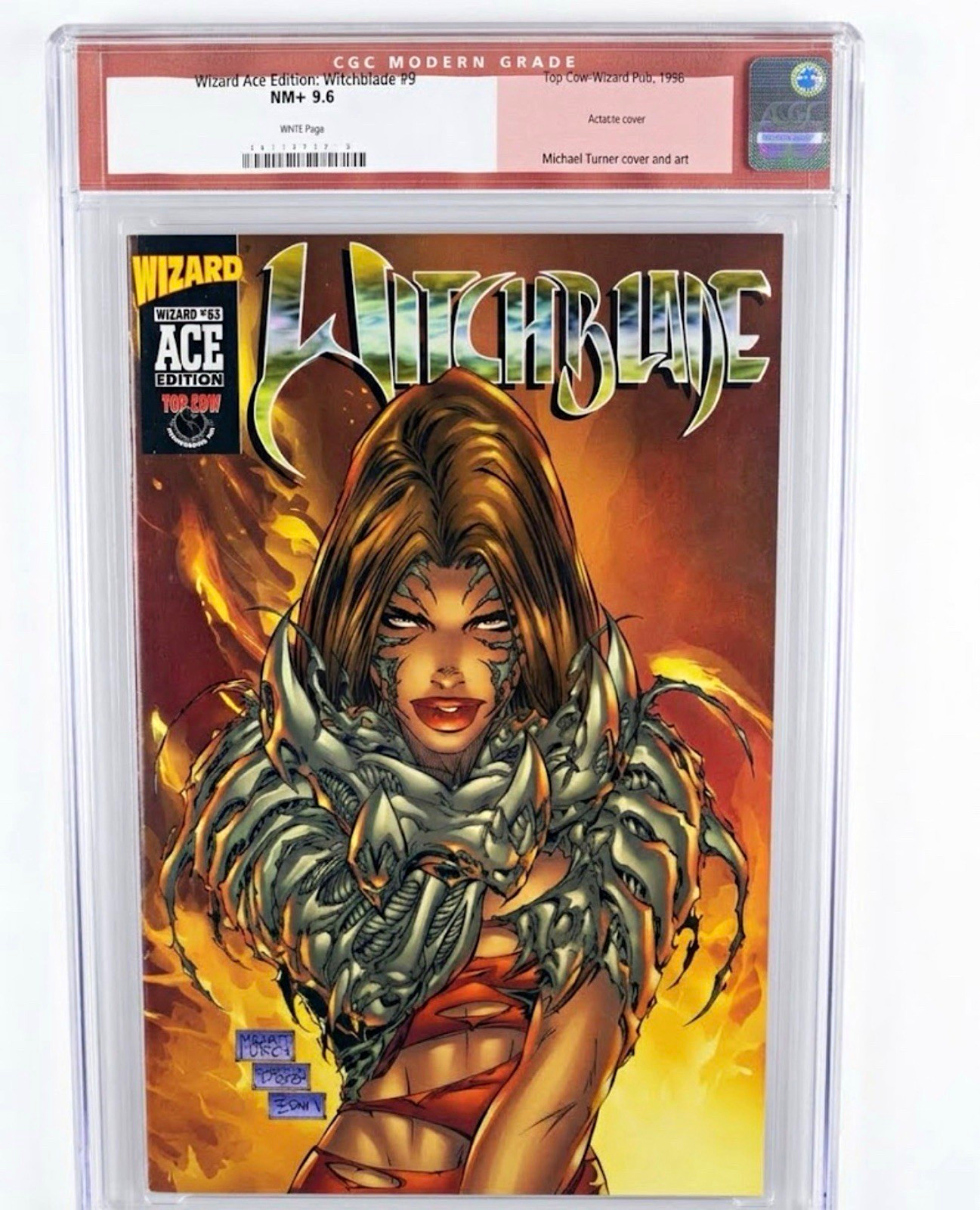 Top Cow Witchblade #9 Wizard Ace Edition CGC 9.6 1996 Acetate Cover Top Cow Witchblade #9 Wizard Ace Edition CGC 9.6 1996 Acetate Cover