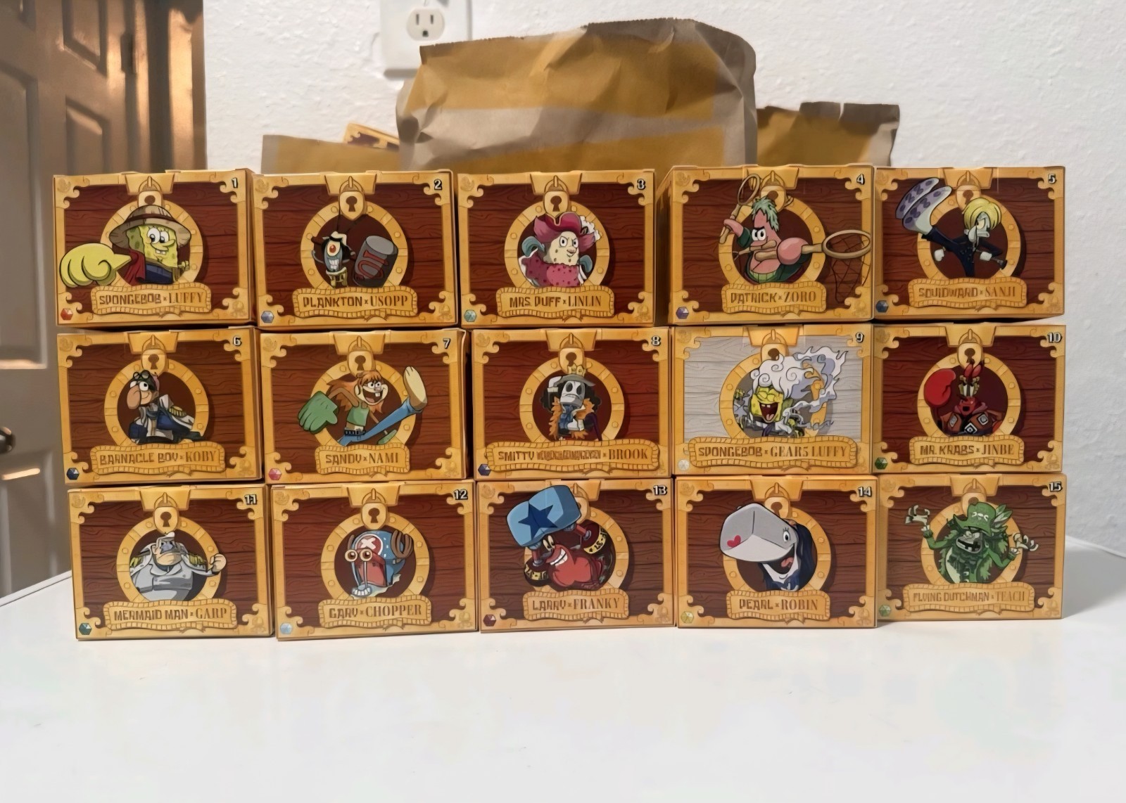 One Piece x SpongeBob Collectible McDonald’s full set Of 15 