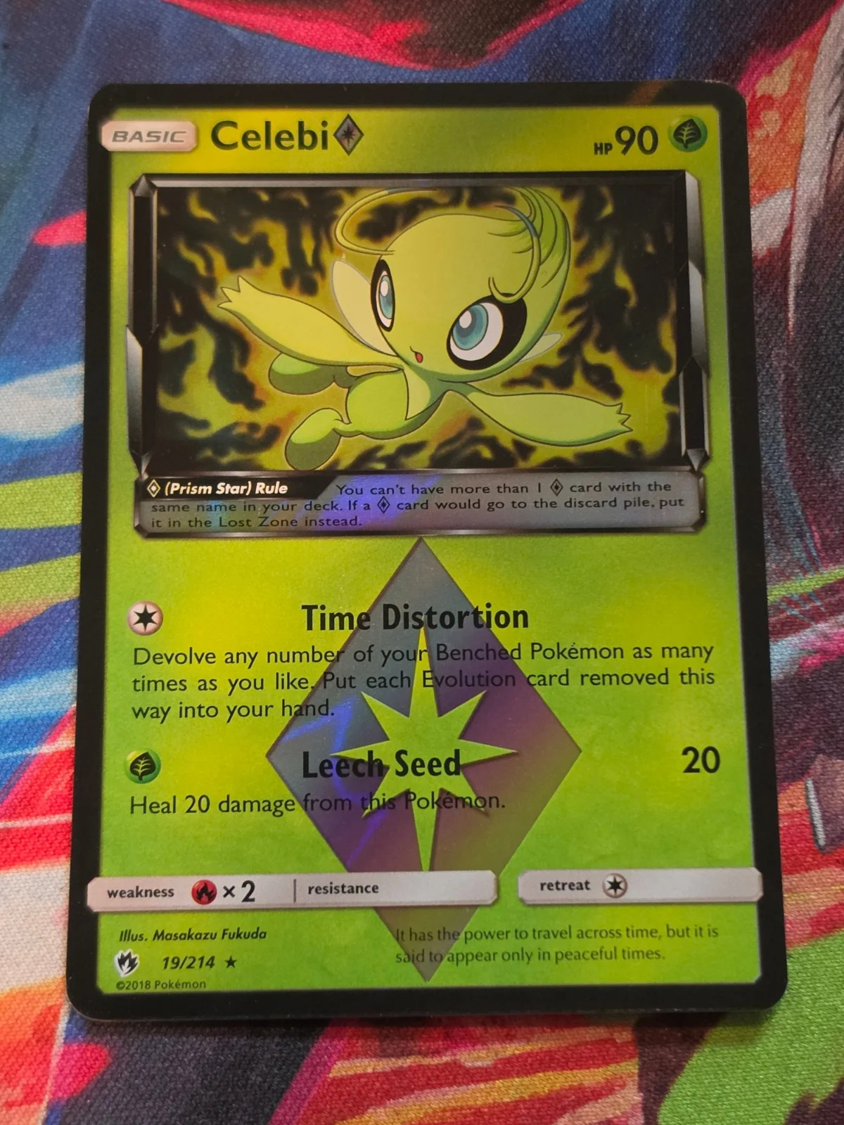 Celebi Prism Star Prism Rare SM - Lost Thunder 19/214 NM Pokemon