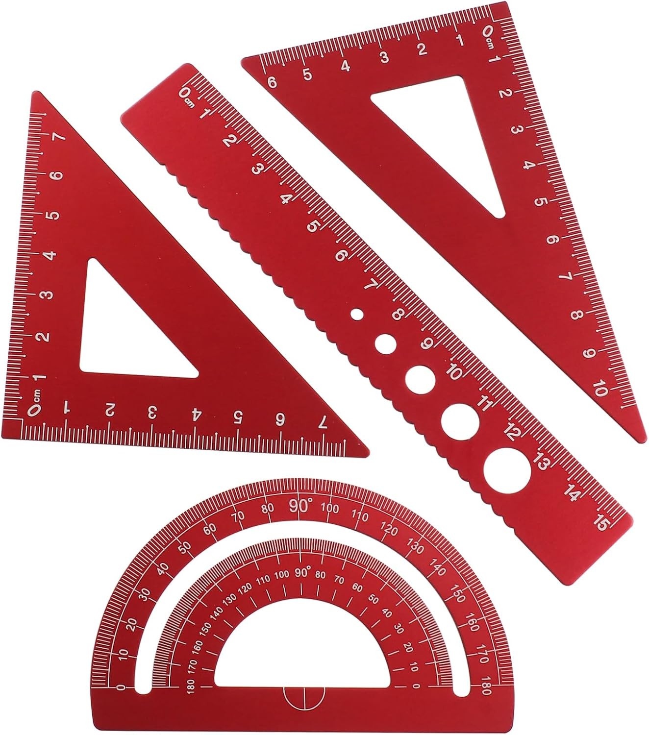 4 Pcs Triangular Ruler Set, Aluminum Alloy Geometry Tools, Metal Drafting Ruler 4 Pcs Triangular Ruler Set, Aluminum Alloy Geometry Tools, Metal Drafting Ruler