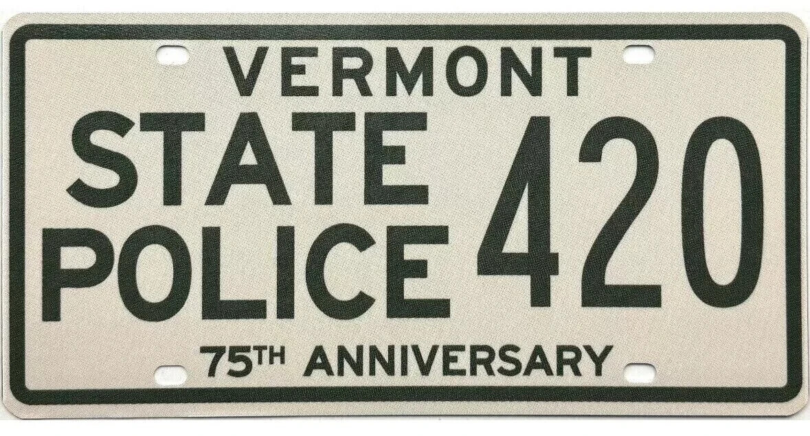 Vermont State Police 75th Anniversary License Plate - 420