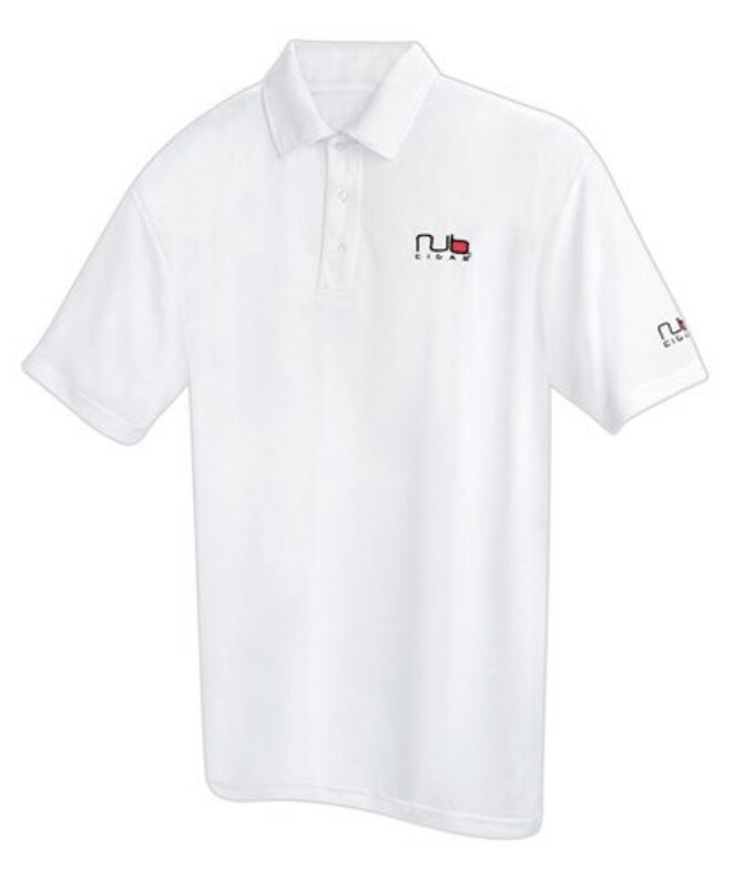 NUB Oliva Cigar Tobacco White Active Wear Polo Golf Shirt XL New Free Hygrometer
