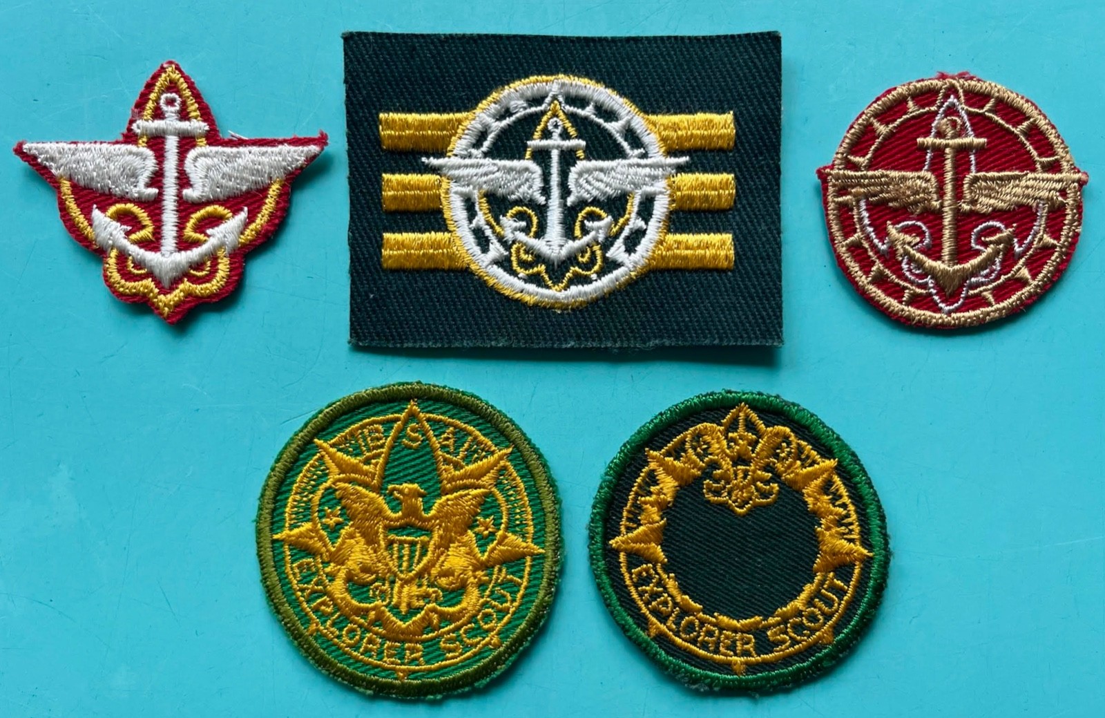 5 Vintage 1940-1960s Boy Scout Explorer Patches / AIR SEA SENIOR SCOUTS