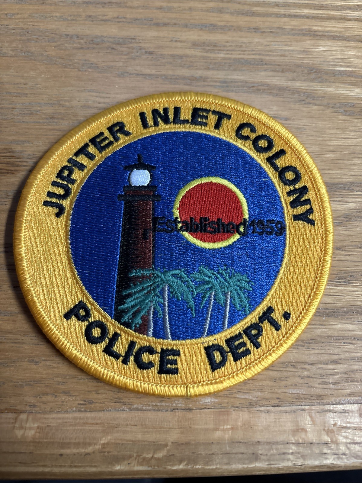 Jupiter Inlet Colony Florida Police Patch Historical Memoribilia Jupiter Inlet Colony Florida Police Patch Historical Memoribilia