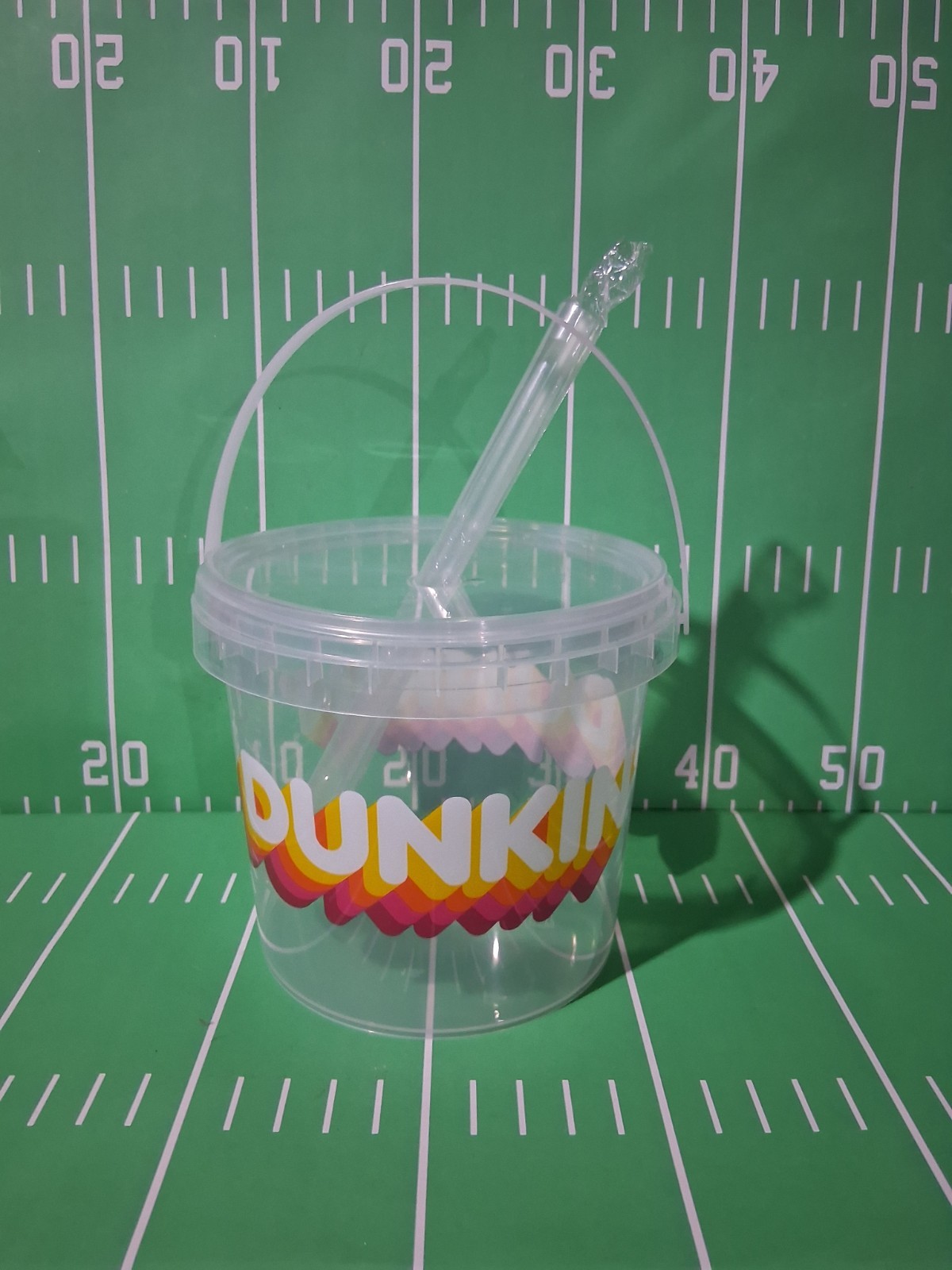 DUNKIN\' DONUTS 48oz. BEVERAGE BUCKET W/ STRAW ( NEW NEVER USED ) 🍩🧋 DUNKIN\' DONUTS 48oz. BEVERAGE BUCKET W/ STRAW ( NEW NEVER USED ) 🍩🧋