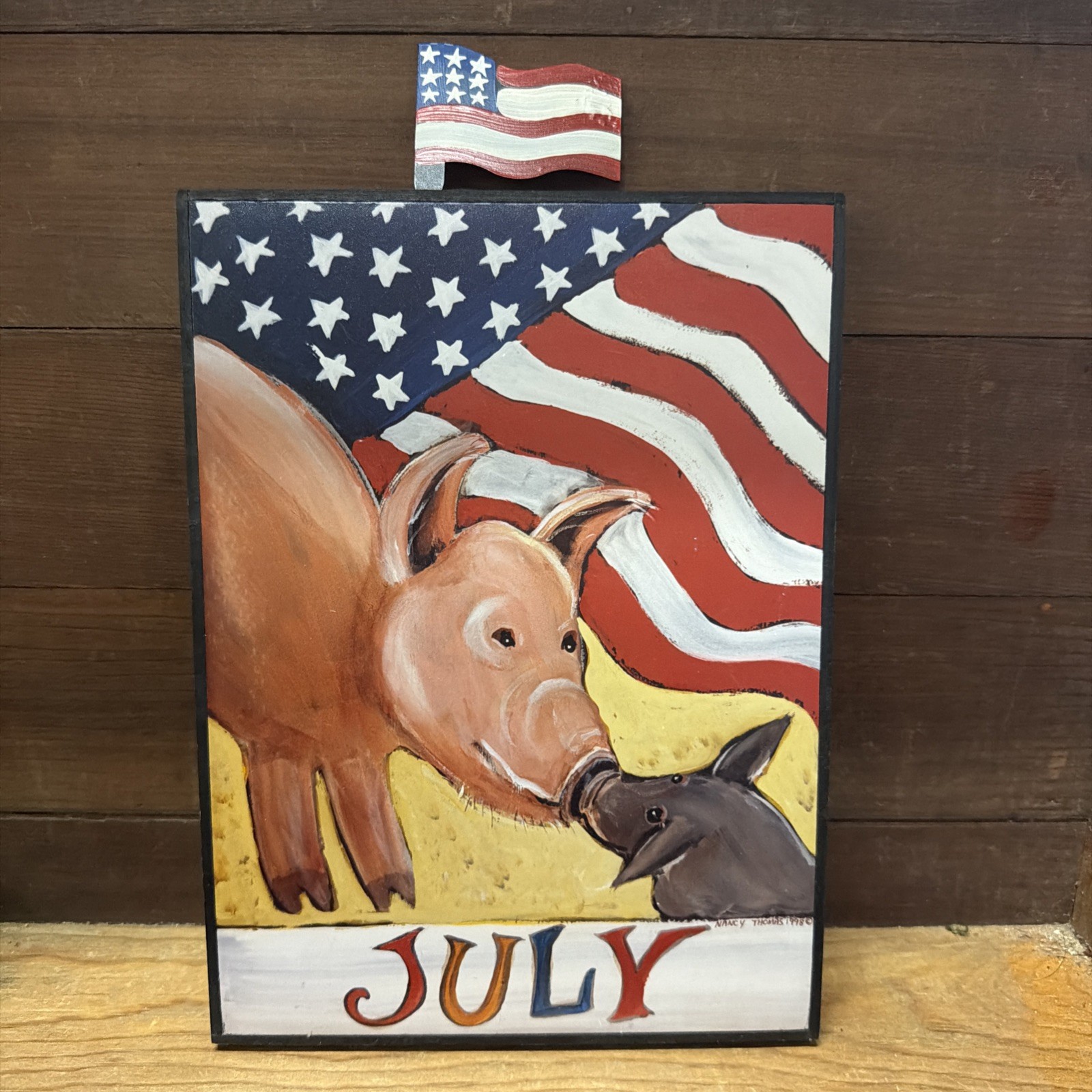 Nancy Thomas 1998 July Pig Plaque