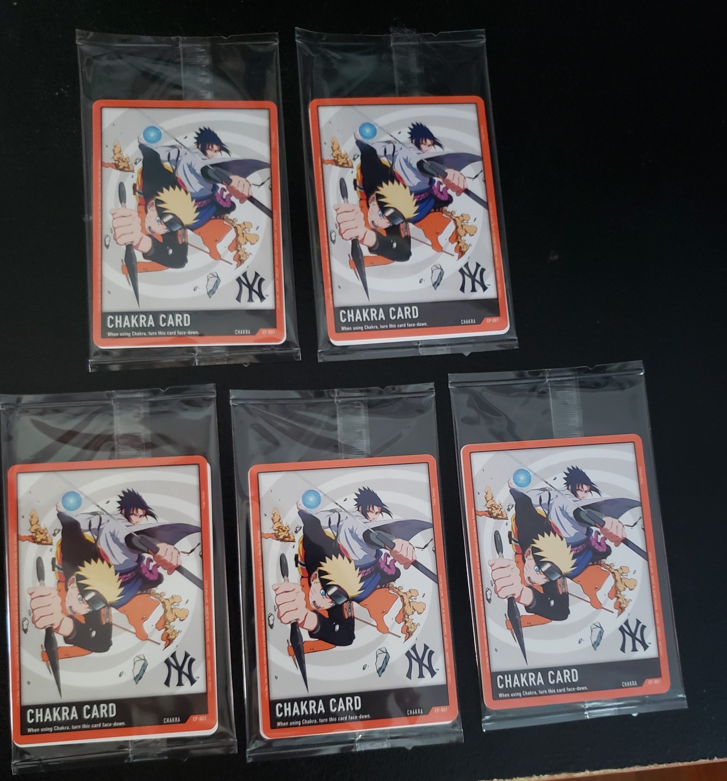 (5) Naruto x Chakra CP-001 New York Yankees Exclusive 2026 TCG Promo Cards 9/8 (5) Naruto x Chakra CP-001 New York Yankees Exclusive 2026 TCG Promo Cards 9/8