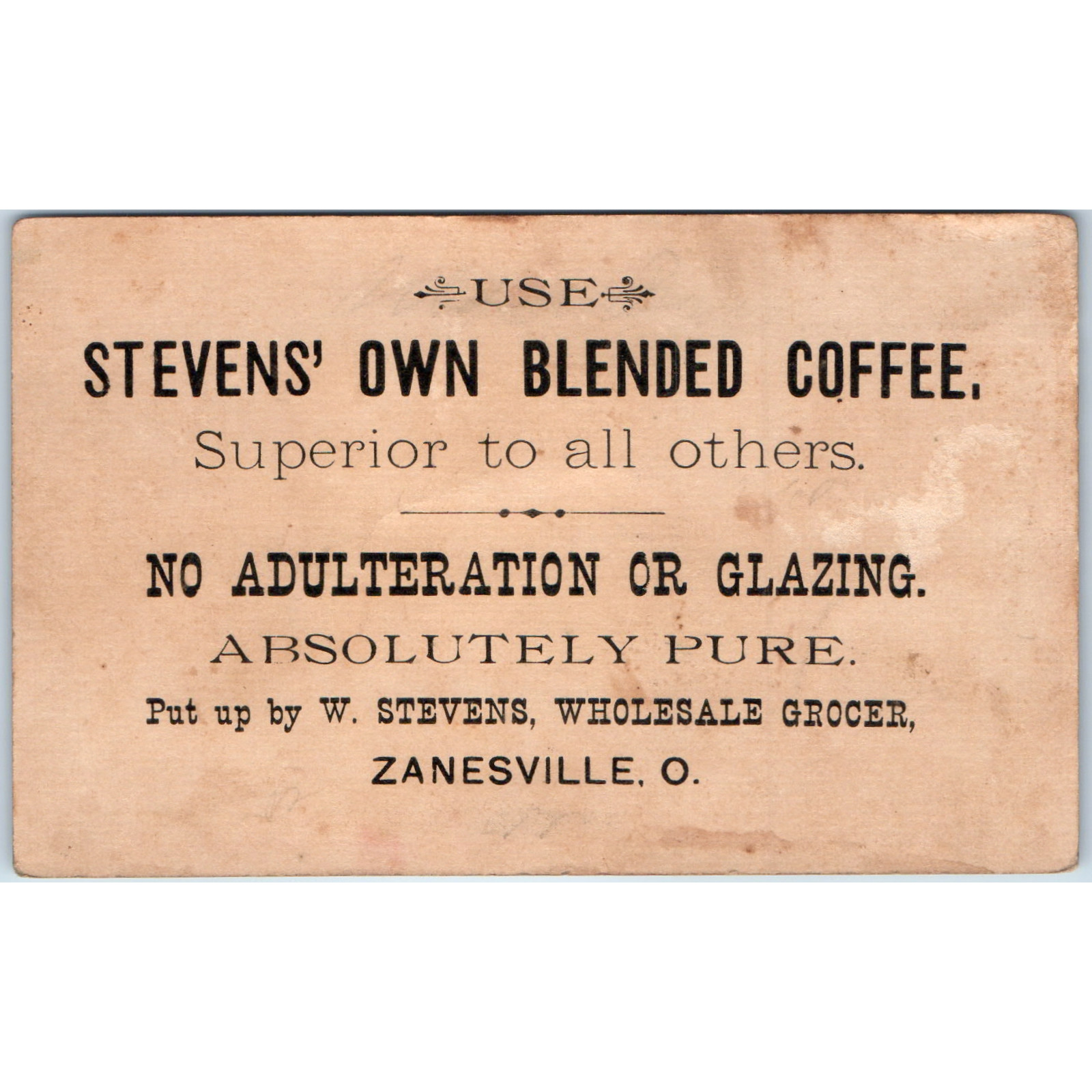 Vtg W Stevens Coffee Grocer Zanesville OH Victorian Trade Card Boy Girl Beach Vtg W Stevens Coffee Grocer Zanesville OH Victorian Trade Card Boy Girl Beach