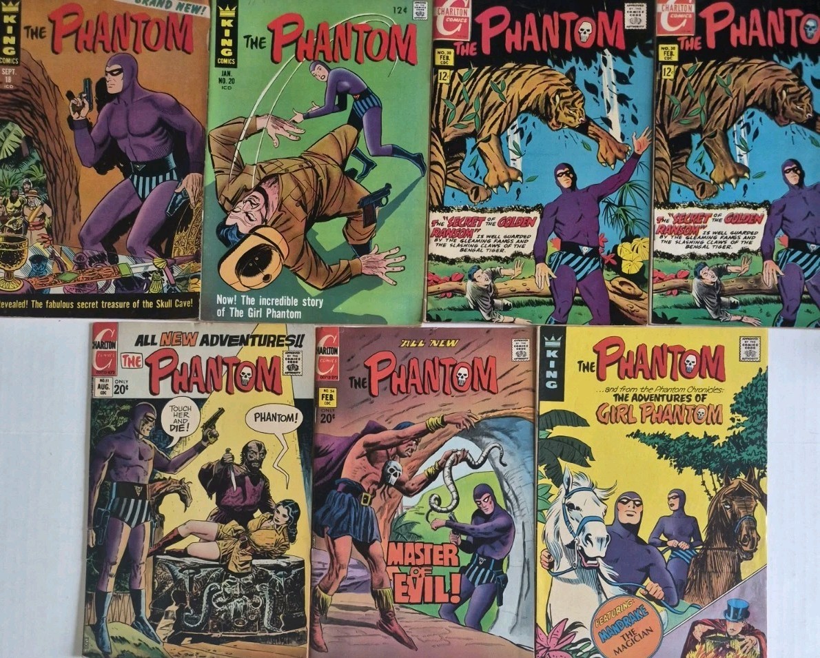 THE PHANTOM Lot (6) #18-54* VF FN  1966 Frank McLaughlin Silver Bronze Age 