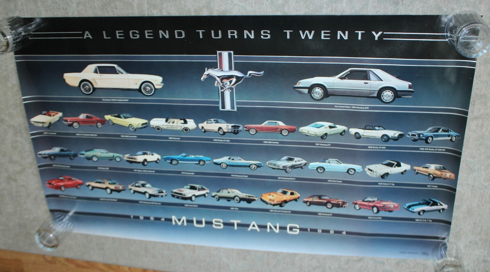 Vtg FORD Poster 1984 A LEGEND TURNS TWENTY Mustang