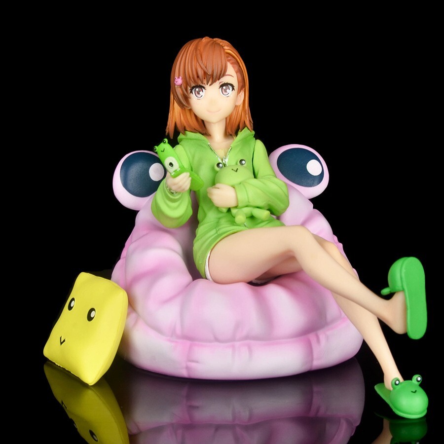 Anime Frog Clothing Girl Misaka Mikoto PVC Figure Toy Model Statue 14CM No Box