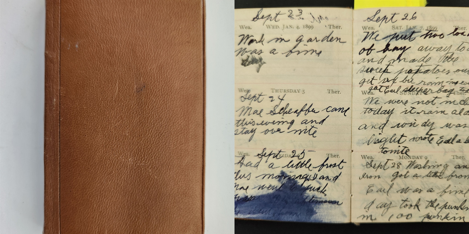 c1899 antique DIARY poor spelling millersburg elizabethville harrisburg area 