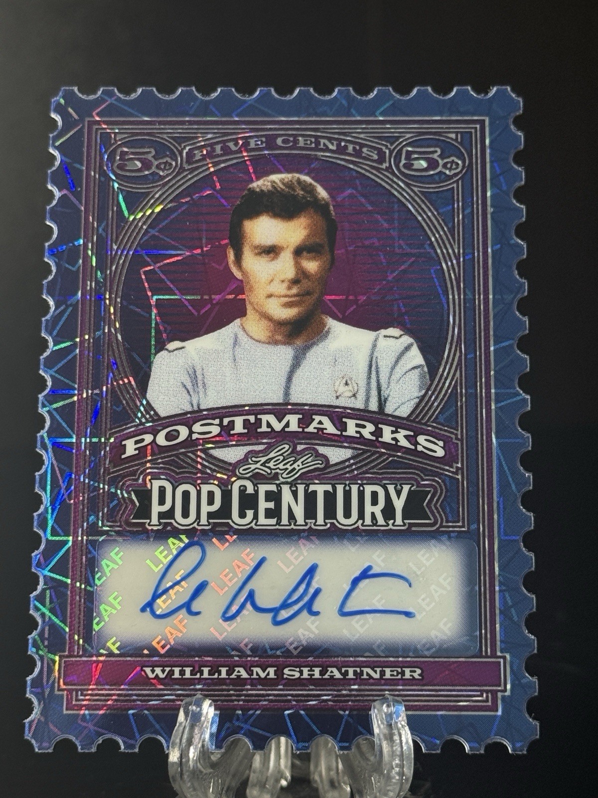 William Shatner Auto 1/1 Blue Postmarks - 2026 Leaf Metal Pop Century P-WS1 William Shatner Auto 1/1 Blue Postmarks - 2026 Leaf Metal Pop Century P-WS1