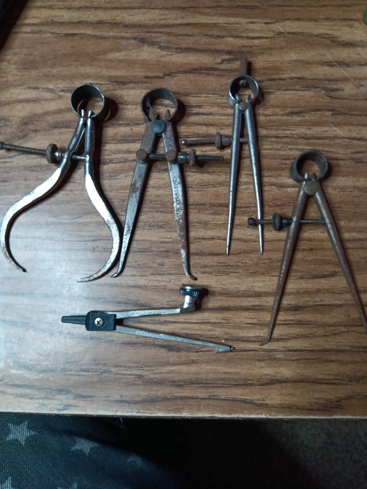 Five Antique Calipers Inside And Outside