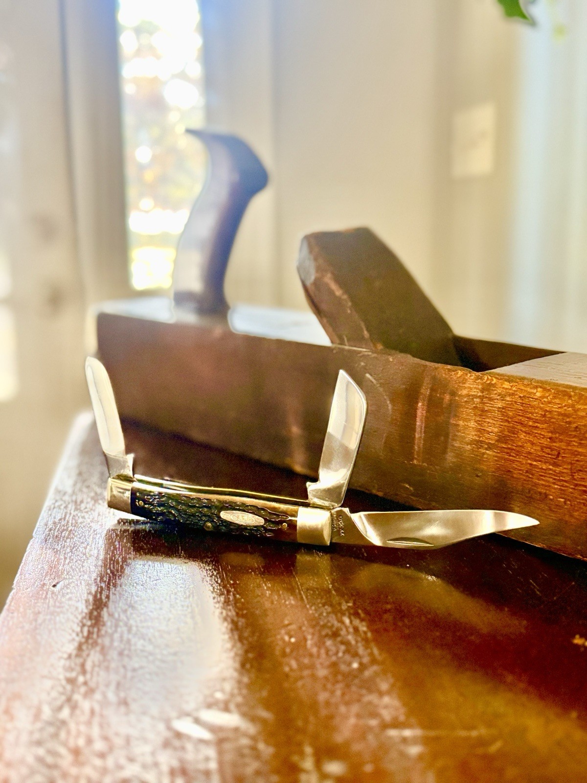 Case XX 1985 New Grind Large Stockman Pocketknife Bone Handle Case XX 1985 New Grind Large Stockman Pocketknife Bone Handle
