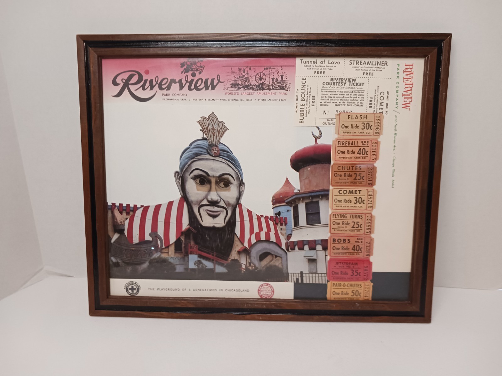 VINTAGE RIVERVIEW AMUSEMENT PARK CHICAGO FRAMED  11