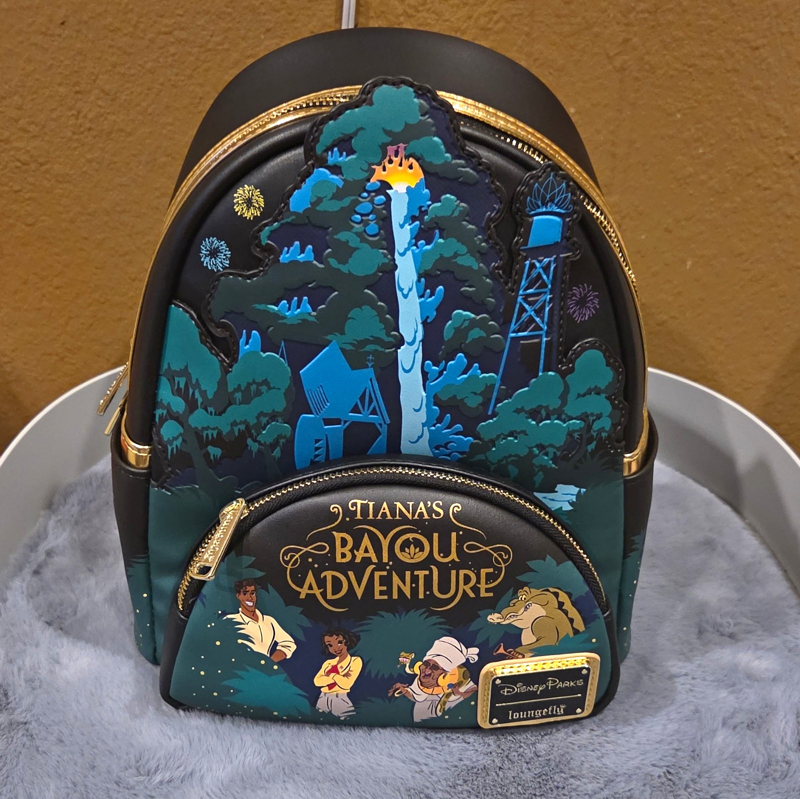 Disney Parks x Loungefly Disney Tiana\'s Bayou Adventure Mini Backpack Black/Gold