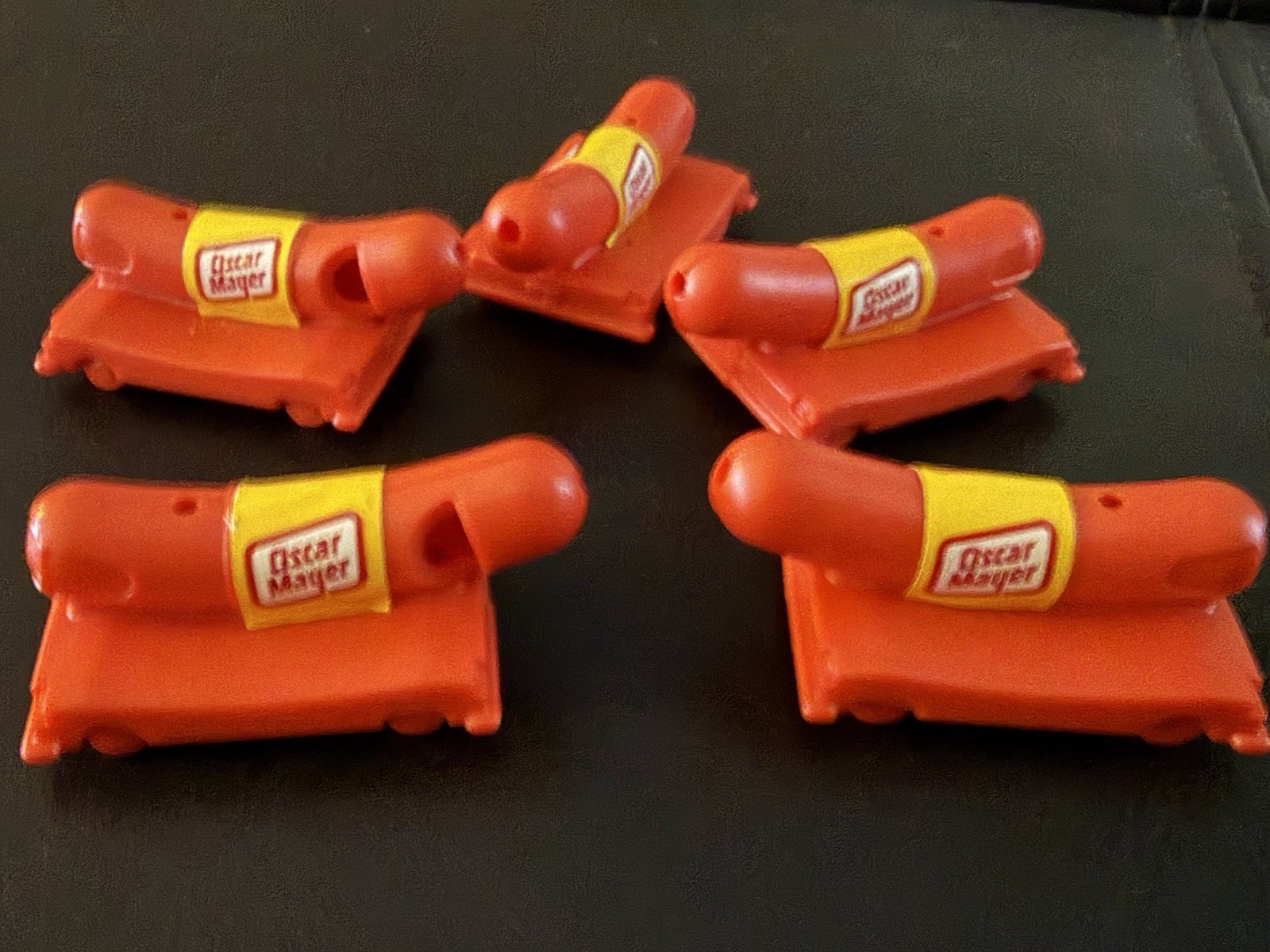 Vintage Oscar Mayer Wienermobile  Whistle Promotional Marketing Weiner Set Of 5