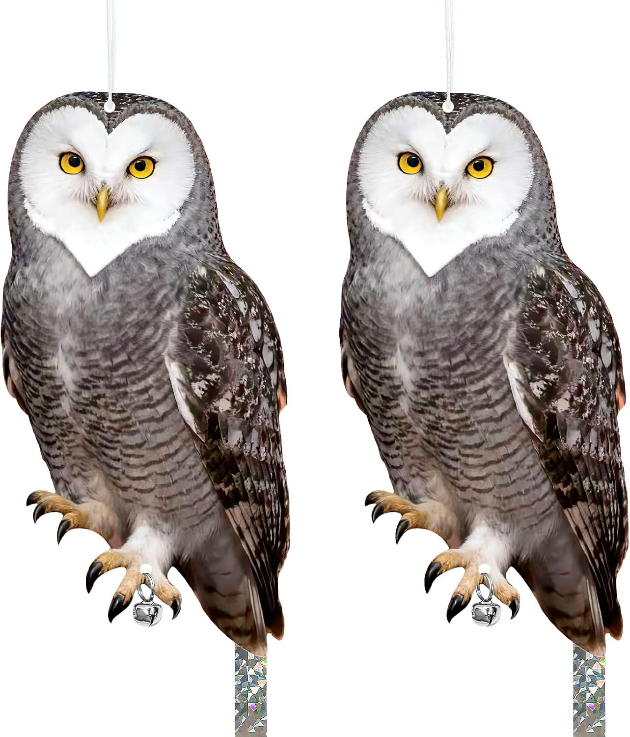 Owls to Keep Birds Away: 2Pcs Fake Owl with Reflective Tape for Orchard Garden P Owls to Keep Birds Away: 2Pcs Fake Owl with Reflective Tape for Orchard Garden P