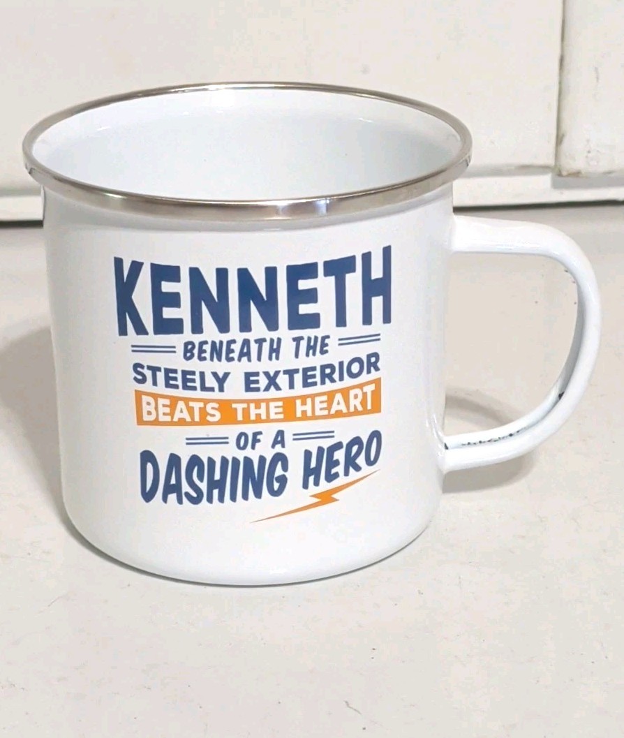 History & Heraldry Metal Kenneth Mug-Beats the Heart of a Dashing Hero