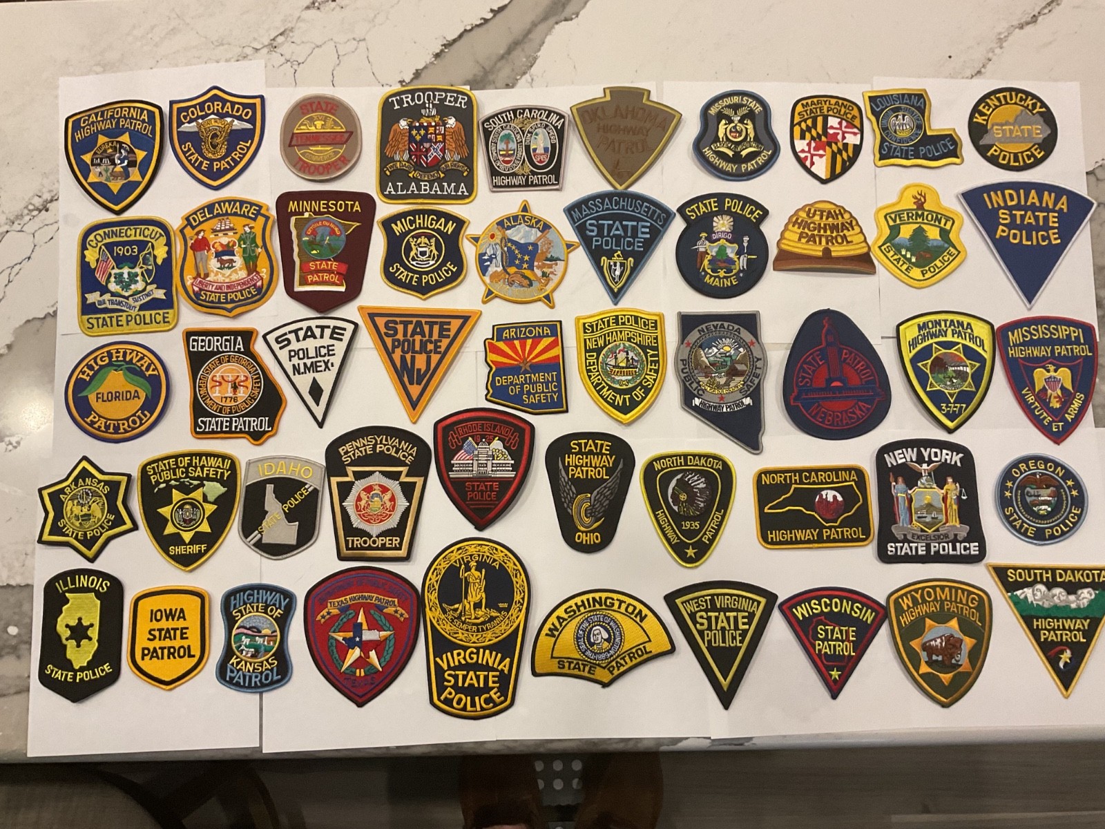 Police collectors patch set 50 pieces all different state patches. Full Size New Police collectors patch set 50 pieces all different state patches. Full Size New