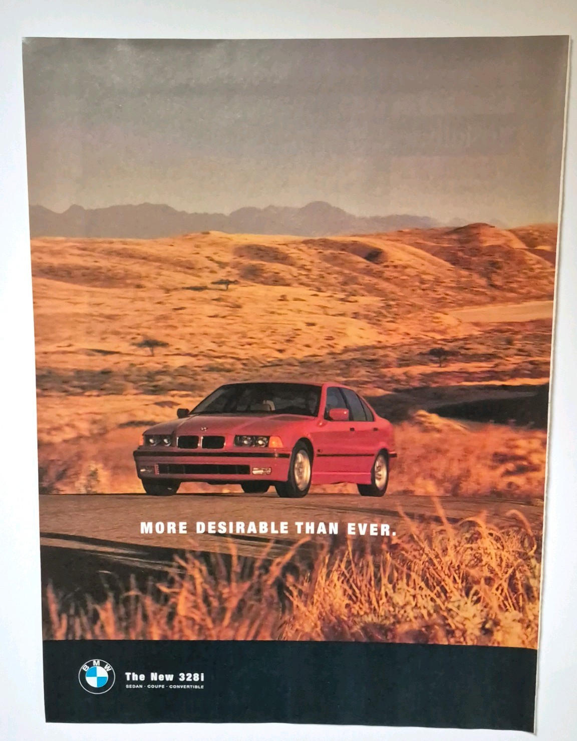 1996 BMW E36 328i Vintage Print Ad 1996 8x11 Orginal Advertisment Poster