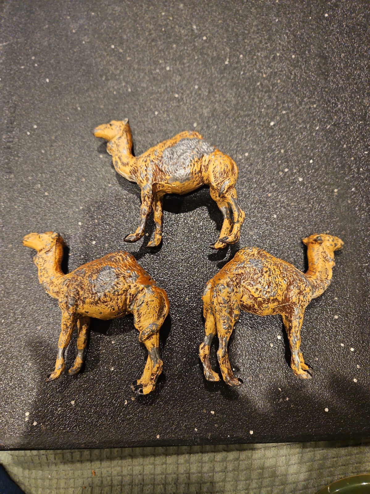 Three Vintage Lead Creche Camels Germany Three Vintage Lead Creche Camels Germany