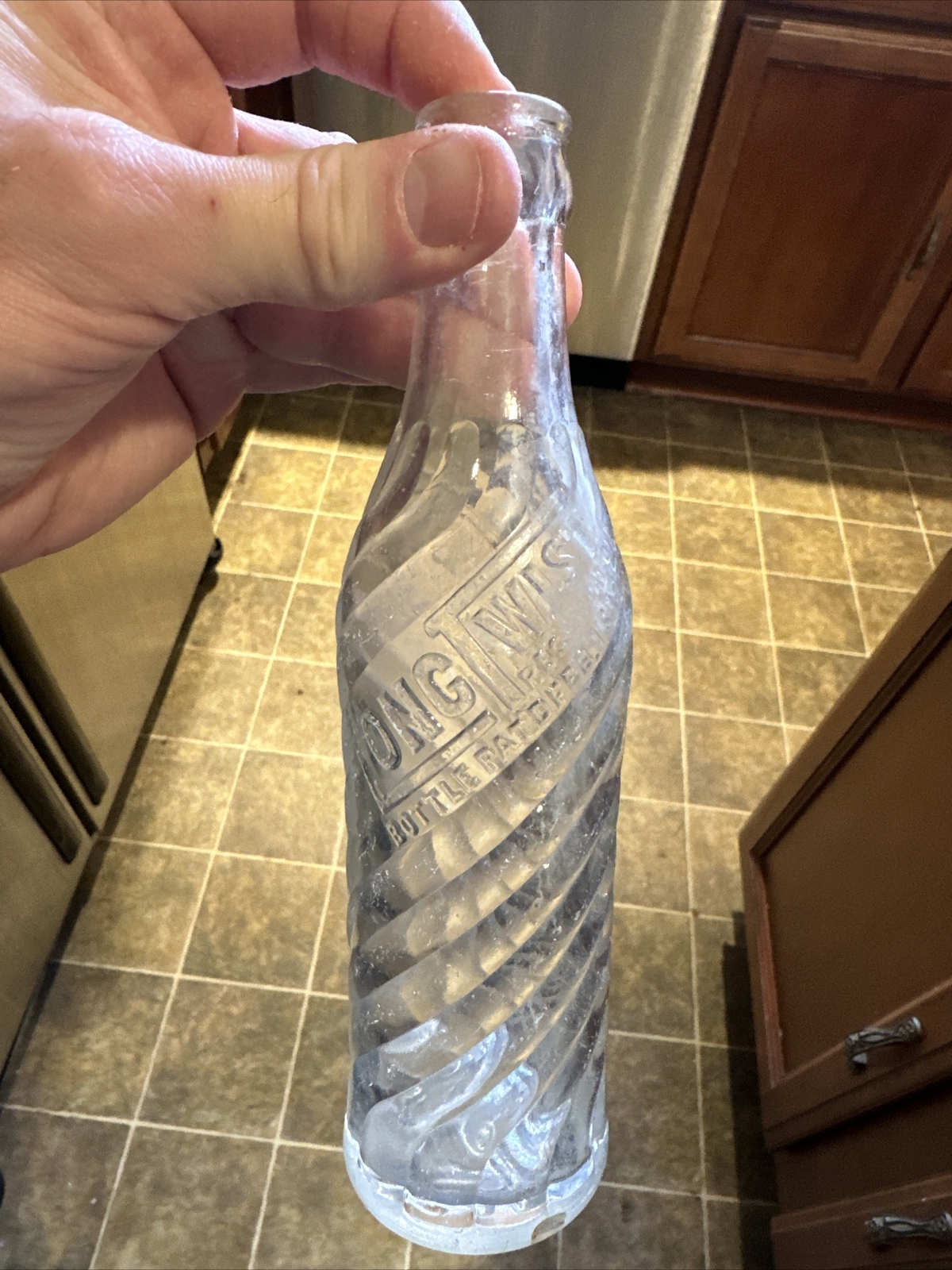 1926 Long Twist Embossed Soda Bottle Dawson Georgia GA