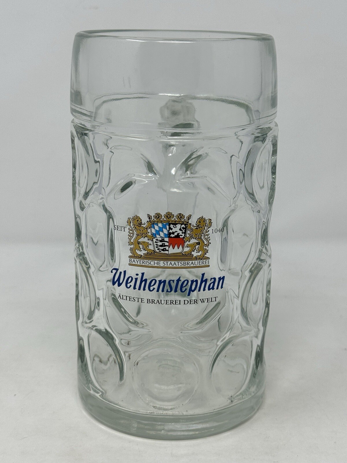 WEIHENSTEPHAN Brewery Bavarian State Glass Beer Mug Stine - Germany 1L barware WEIHENSTEPHAN Brewery Bavarian State Glass Beer Mug Stine - Germany 1L barware