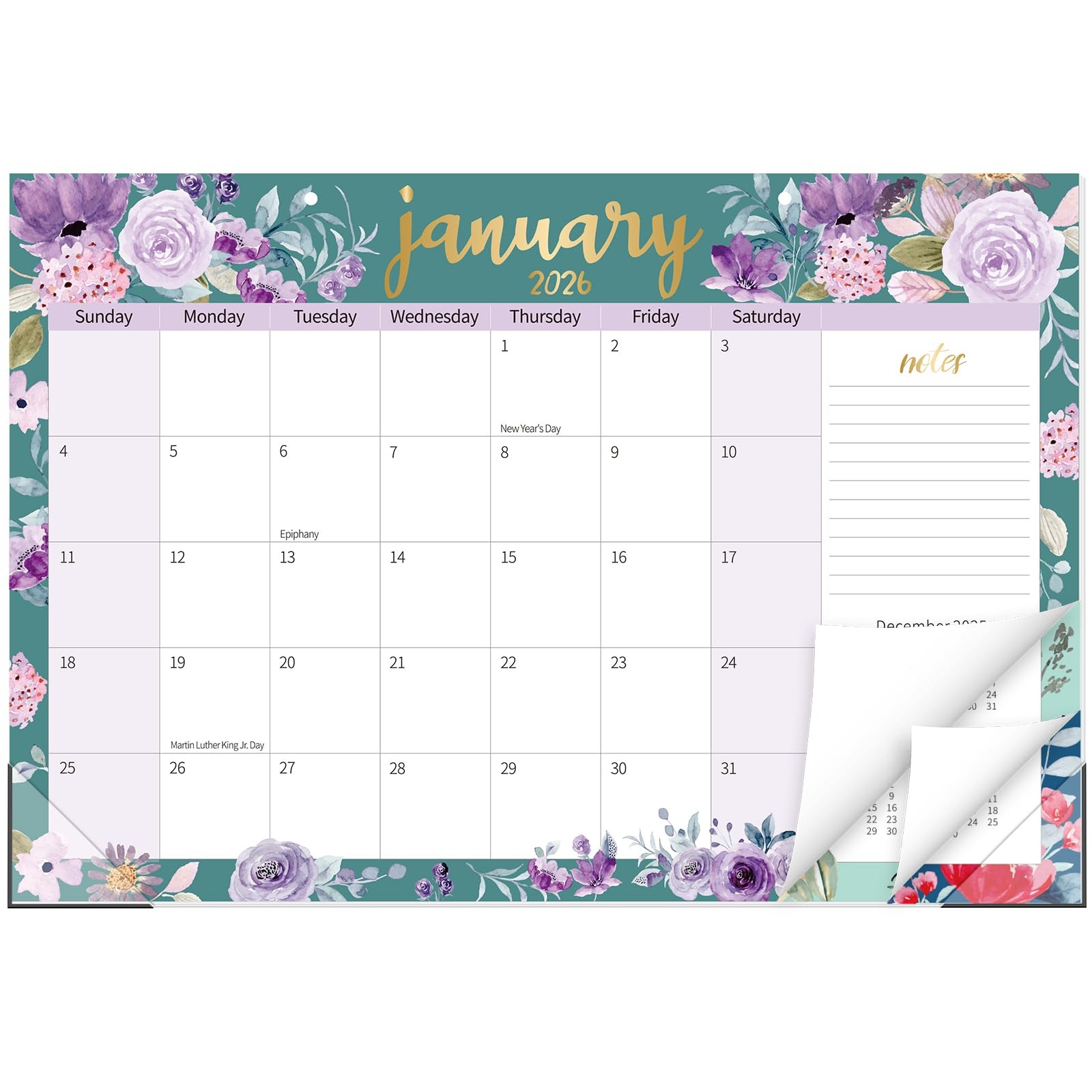 Guasslee Desk Calendar 2026, Large Desk Top Calendar 2026, 18-Month Wall Cale...