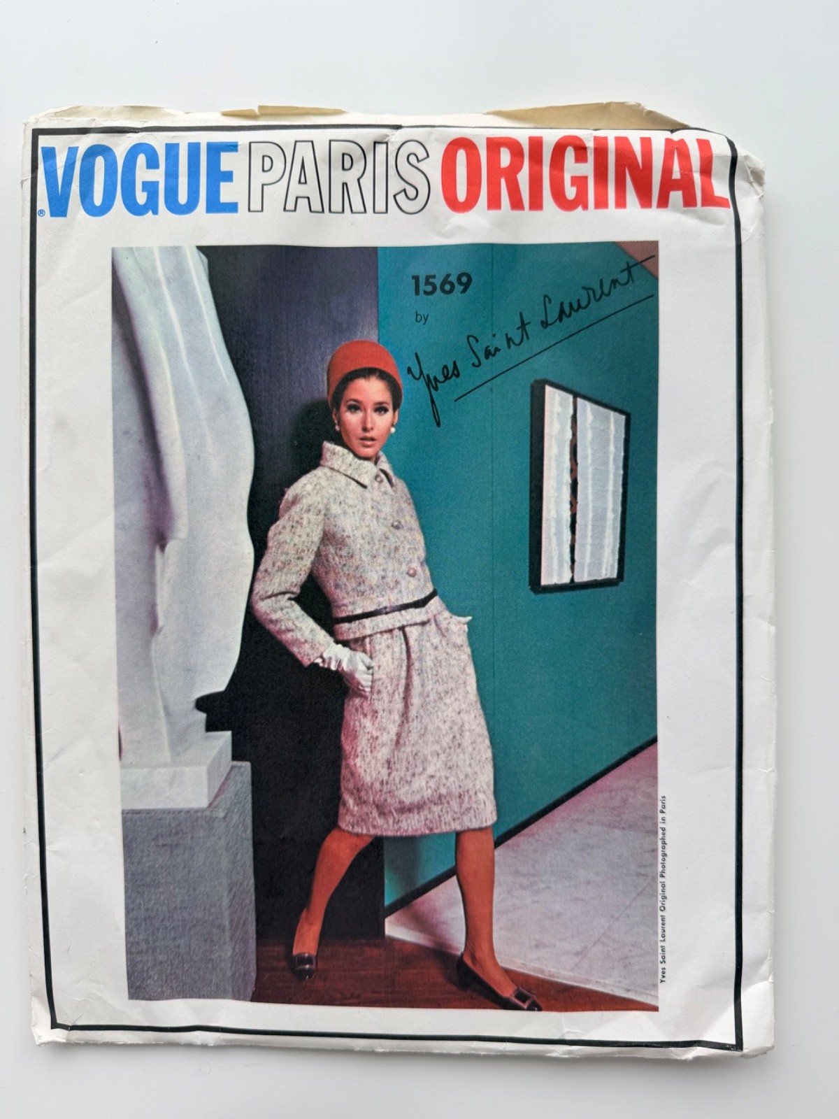 Vintage 1966 Vogue Paris Original 1569 Yves Saint Laurent Sz 14 B34 Uncut, LABEL