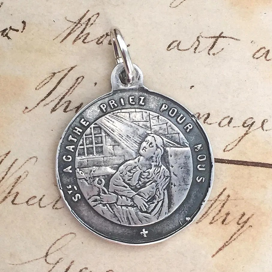 St Agatha  - Sterling Silver Antique Replica