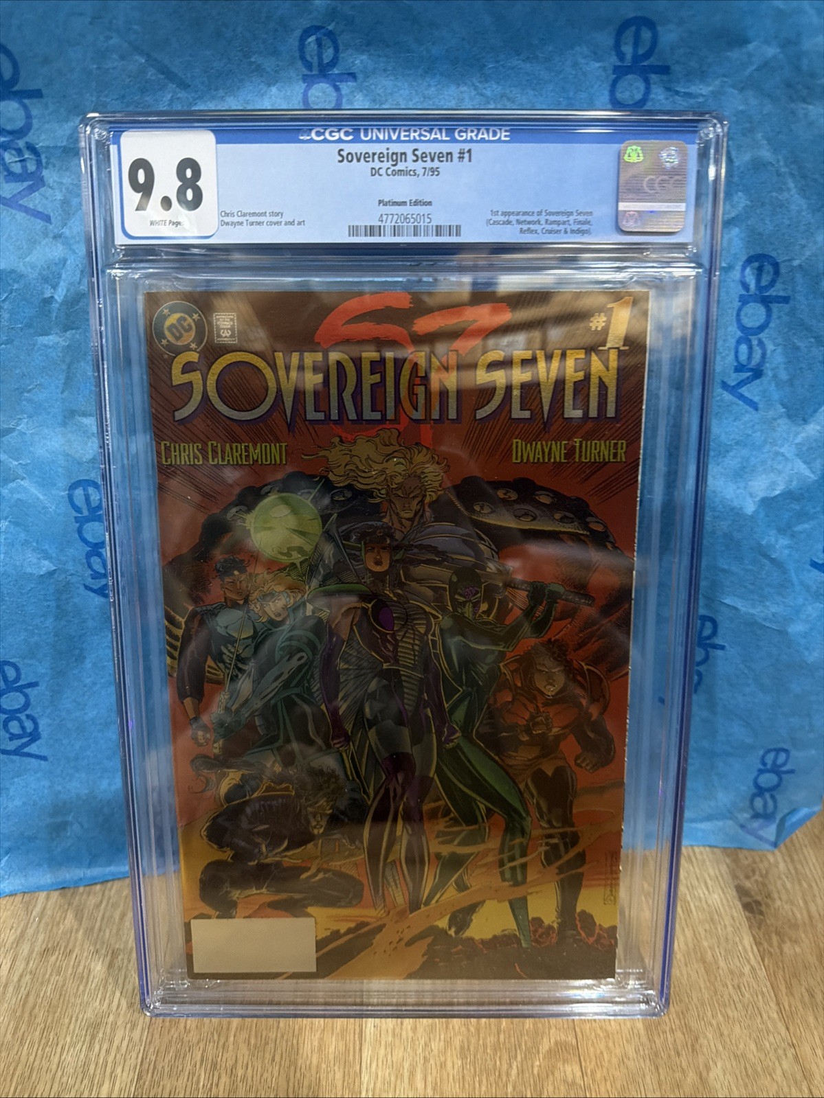 SOVEREIGN SEVEN #1 (DC 1995) 1ST APPEARANCE CLAREMONT CGC 9.8 Graded Platinum SOVEREIGN SEVEN #1 (DC 1995) 1ST APPEARANCE CLAREMONT CGC 9.8 Graded Platinum