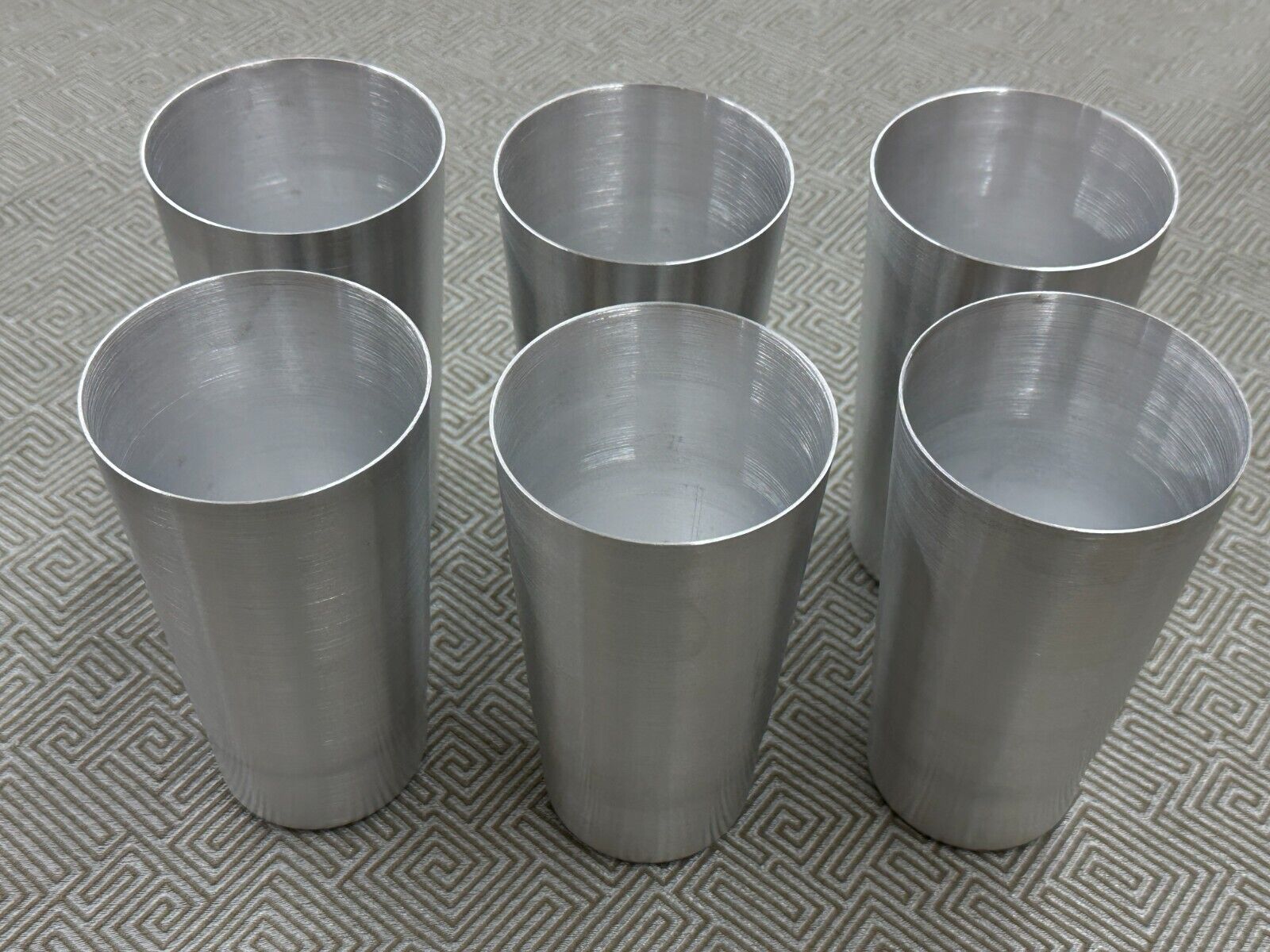 NEW 6 Pcs Aluminum Tumblers Drinking Glasses Vintage Retro Metal Cup 12 fl ounce